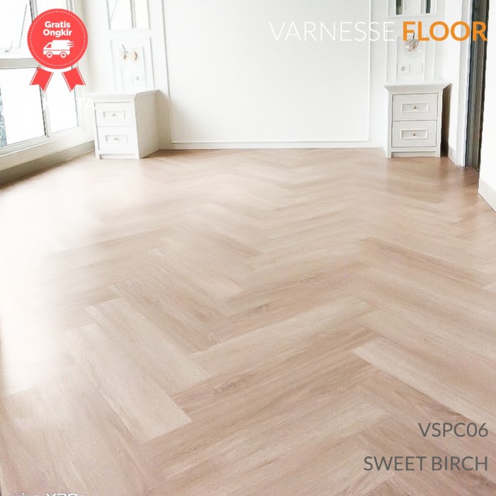 Lantai Spc Herringbone Varnesse Floor
