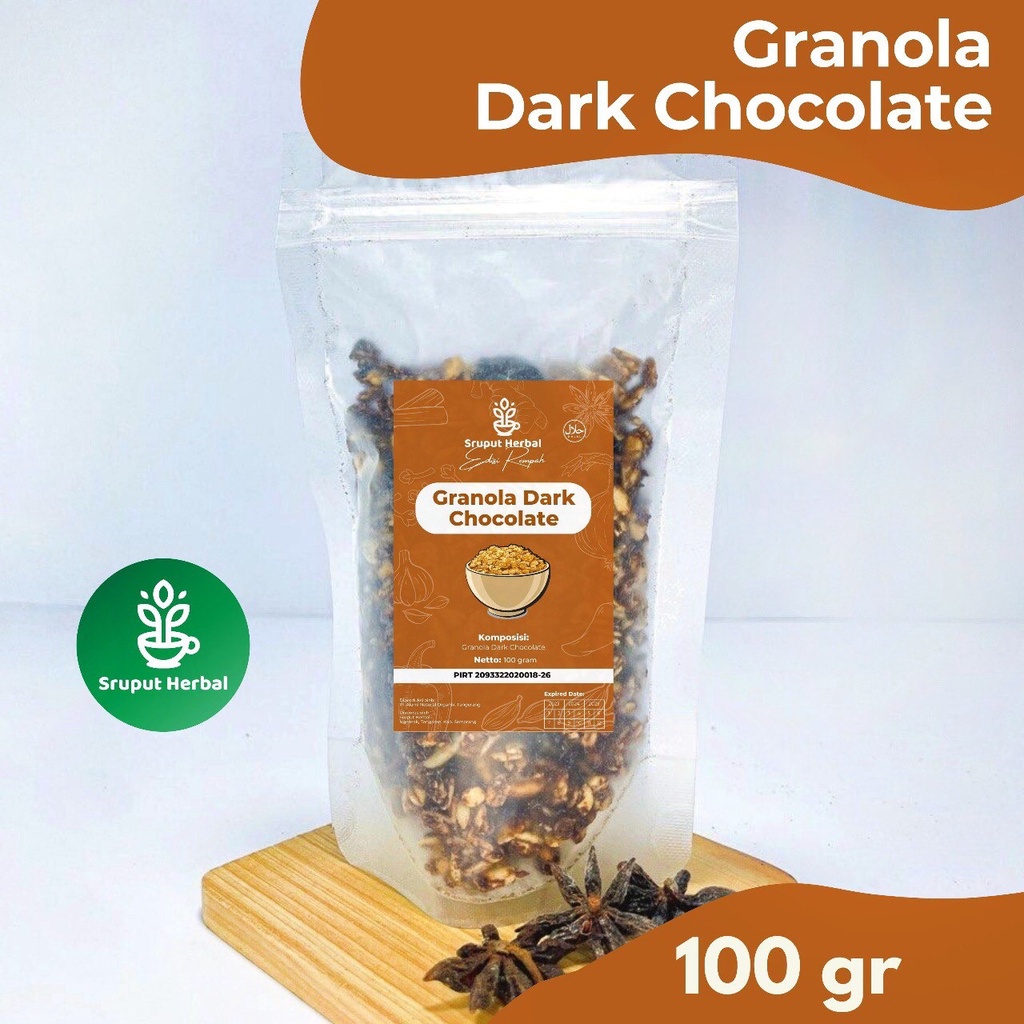 100gr Granola Dark Chocolate Premium Murah Berkualitas JSR Sruput Herbal