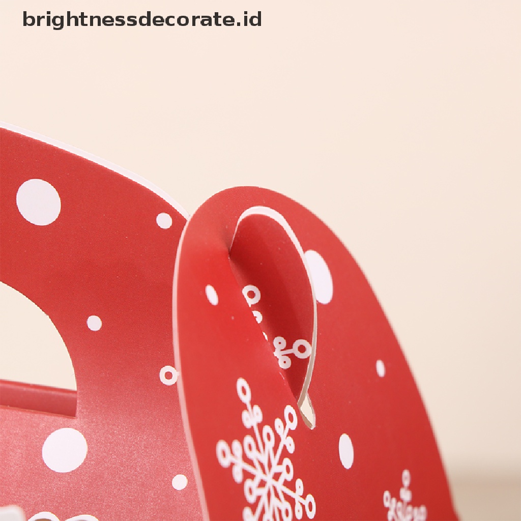 [Birth] 5pcs Christmas Kraft Paper Gift Box Kotak Kemasan Permen Kue Kering Santa Claus [ID]