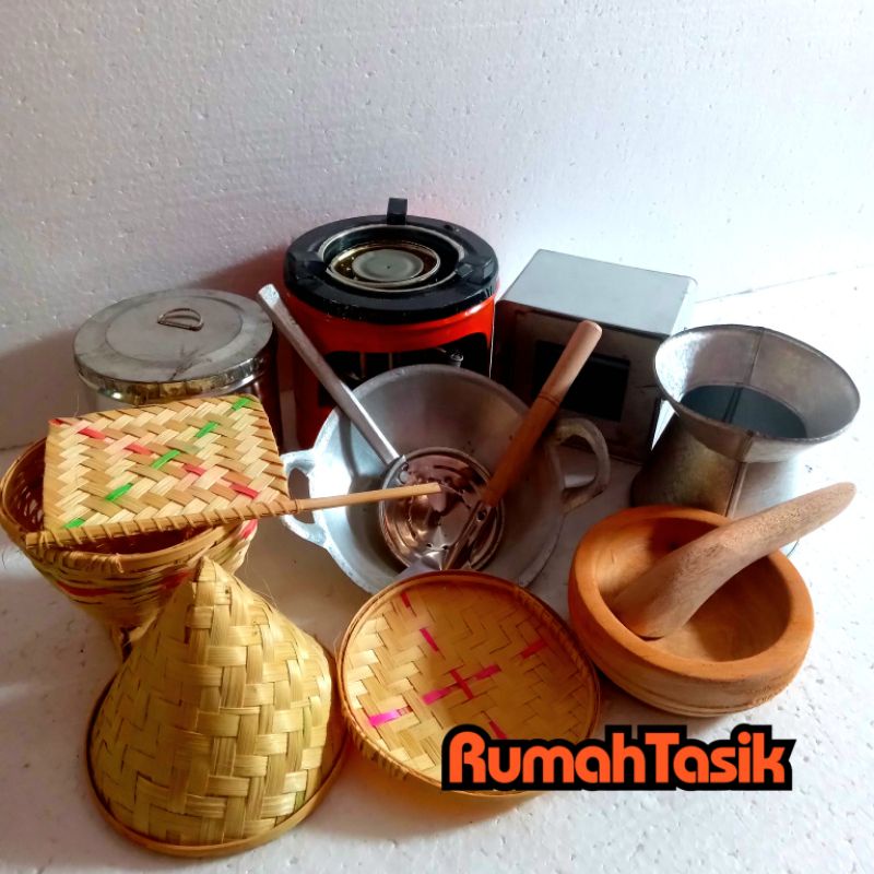 Rumah Tasik Alat Masak Masak Anak Paket Dandang Kukus Oven Plus Cobek