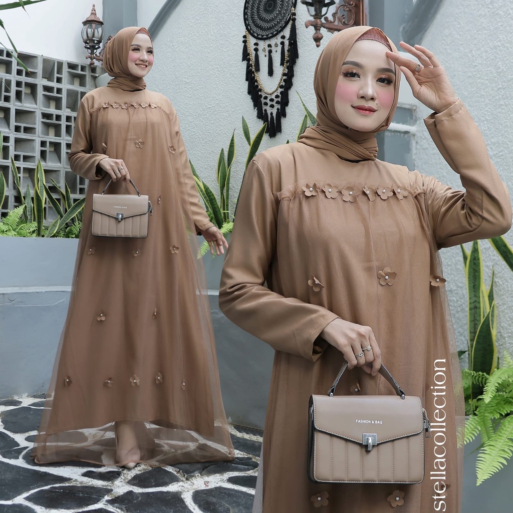 Baju Gamis Wanita Brukat Seragam Pesta Kondangan Duyung Terbaru Lebaran 2023 Model Kekinian Trendy P