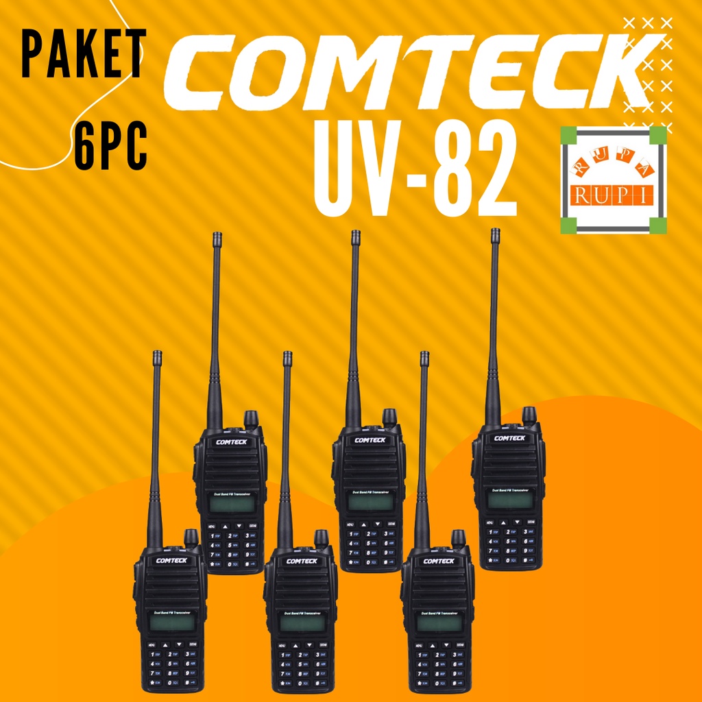 6pc HT Comteck UV-82 Dual Band VHF - UHF Radio FM