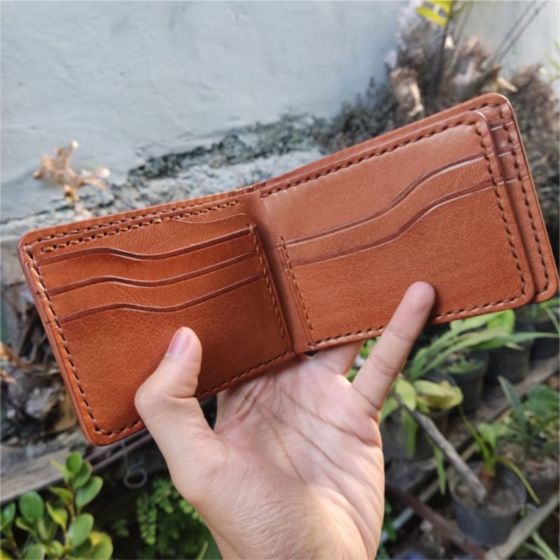 Dompet lipat pendek Trfold kulit kerbau