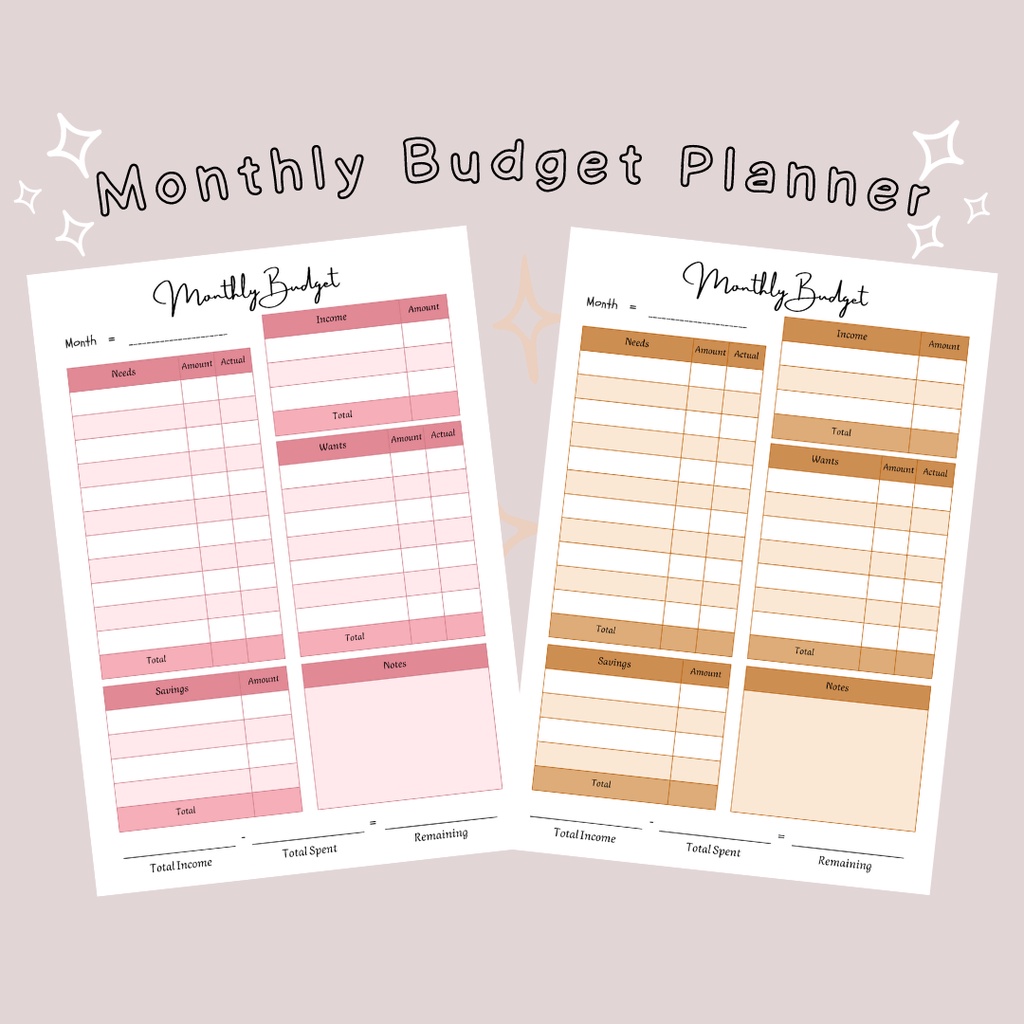 

Monthly Budget Planner Refill Binder A5 dan B5