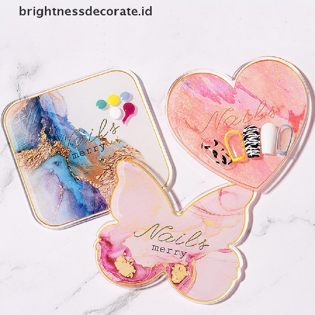 [Birth] Resin Stone Nail Art Akrilik Palette Display Board Pager Alat Pencampur Warna [ID]