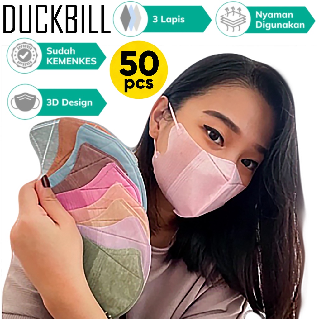 Masker Duckbill Mouson FACEMASK CCARE DEWASA ANAK 3ply 4ply EMBOS 3D Earloop Disposable Facemask isi 50pcs