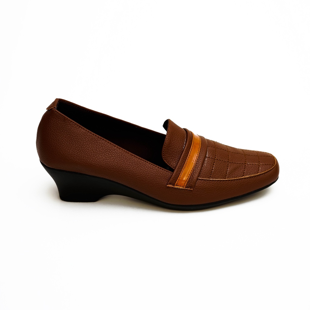 Barel - Feb coklat Sepatu Pantopel Kerja Wanita Sepatu Formal Wanita Pantofel Sepatu Kantor Heels Wanita