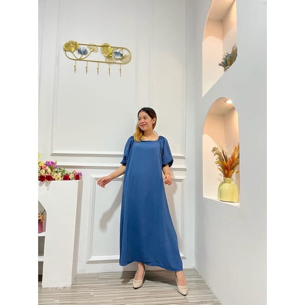 Masayu Long Dress Bahan Crinkel / Dress Crinkle Airflow