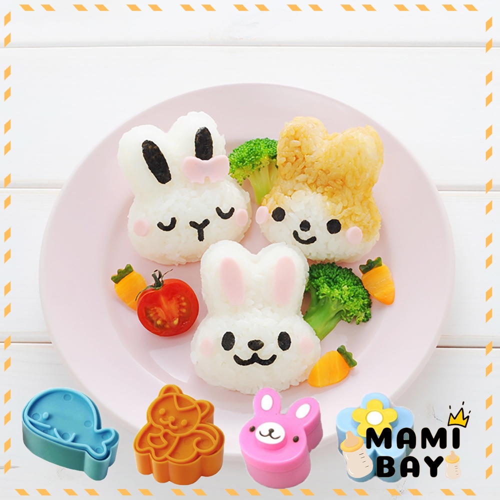 Mamibayi Cetakan Bekal Anak Karakter Set/Cetakan Pemotong Roti Sandwich Cookie Bentuk Hewan