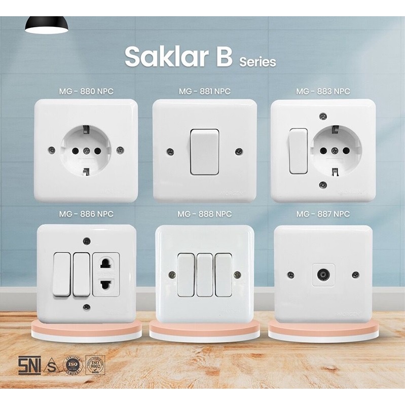 MORGEN Tipe MG-88 NPC " Saklar B Series " Stop Kontak, Saklar Engkel, Saklar Seri, Stop Engkel, Stop
