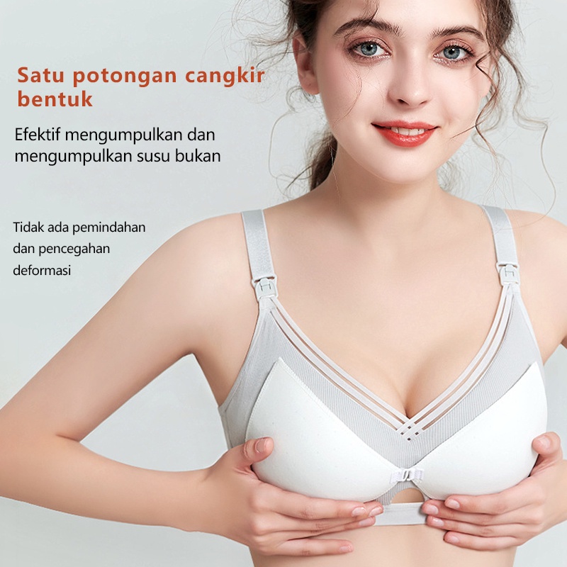 Nursing Bra Menyusui BH Busa Sedang Kancing Depan Tanpa Kawat Baju Menyusui Bahan Katun WTW2011