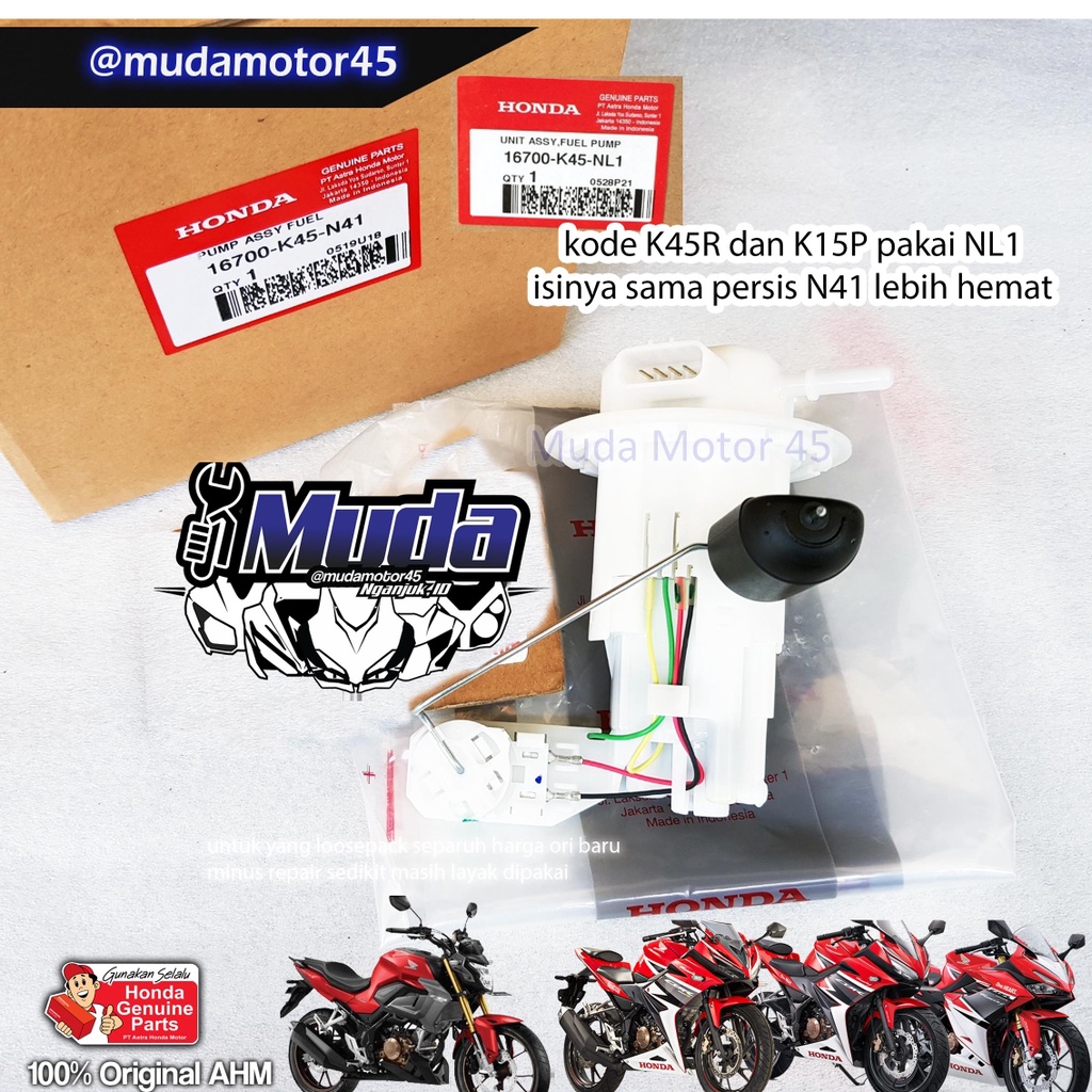 FUELPUMP CBR150R LED K45G K45N K45R CB150R K15P CB150X 16700-K45-NL1-N41  POMPA BENSIN FUEL PUMP CB 