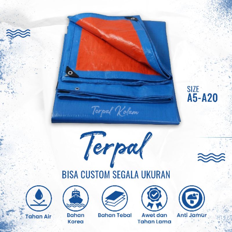 Kolam Terpal Ikan 100% Original Tipe/ketebalan A5 A8 A12 Korea Terpal Kolam Ikan Kotak kolam ikan te