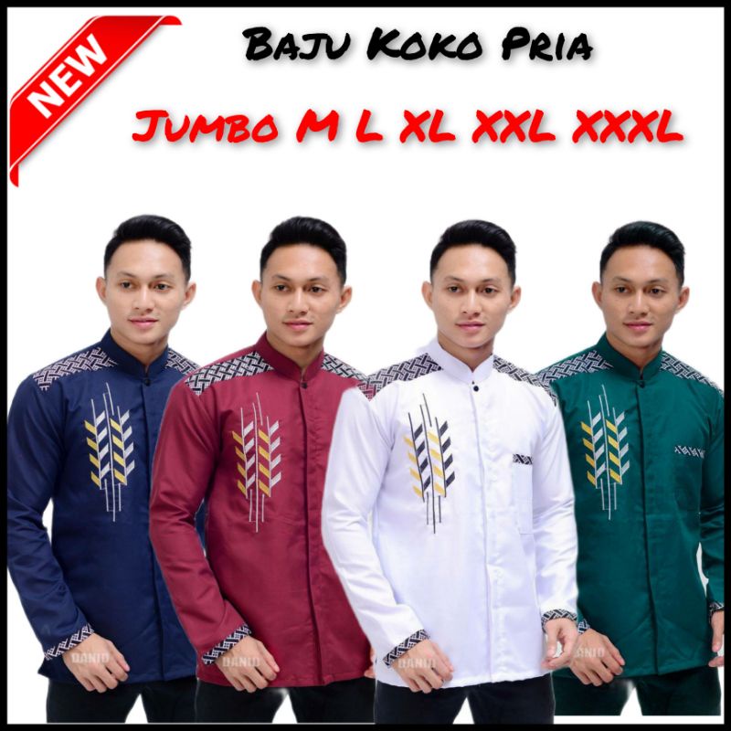 Baju Muslim Pria Koko Jumbo Lengan Panjang XXL XXXL