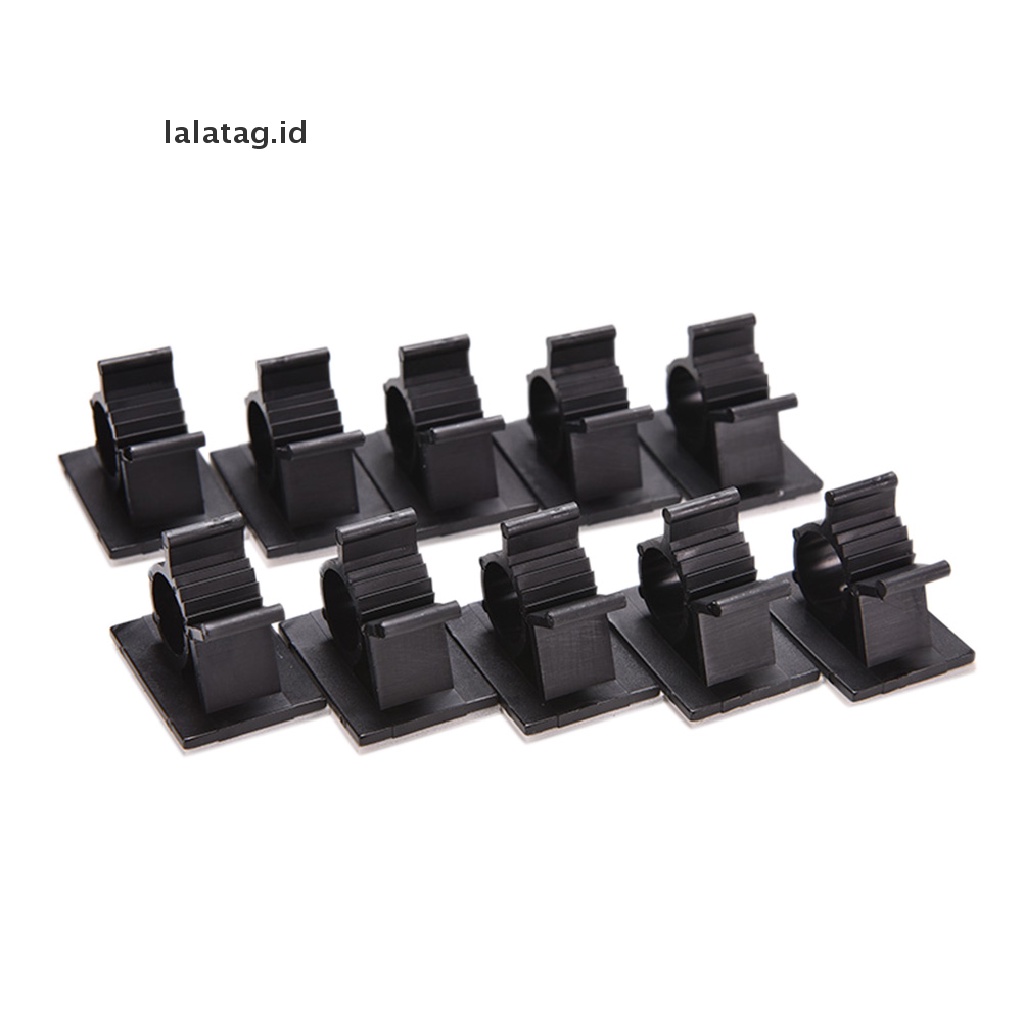 [lalatag] Hitam 10pcs Perekat Backed Nylon Kawat Adjustable Cable Clips Klem 16mm [ID]