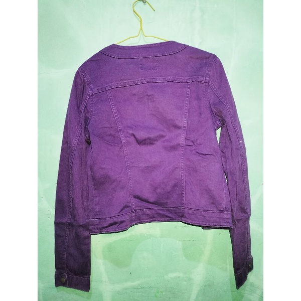 jaket jeans ungu