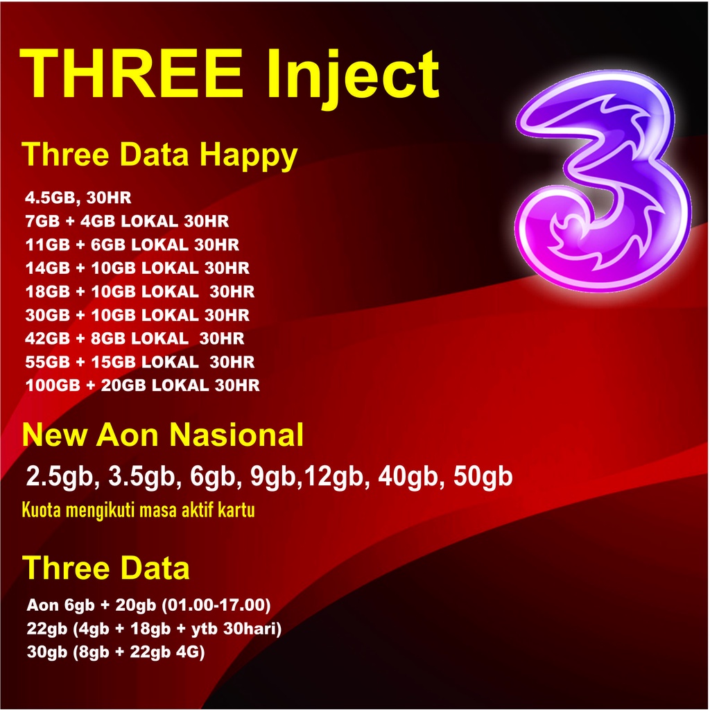 Three Inject Kuota Murah