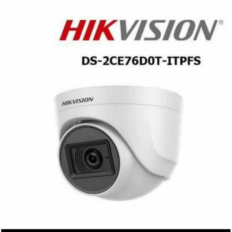 Kamera Cctv Hikvision 2Mp Ds-2Ce76Dot-Itpfs Indoor Built-In Mic Audio Berkualitas Best Seller