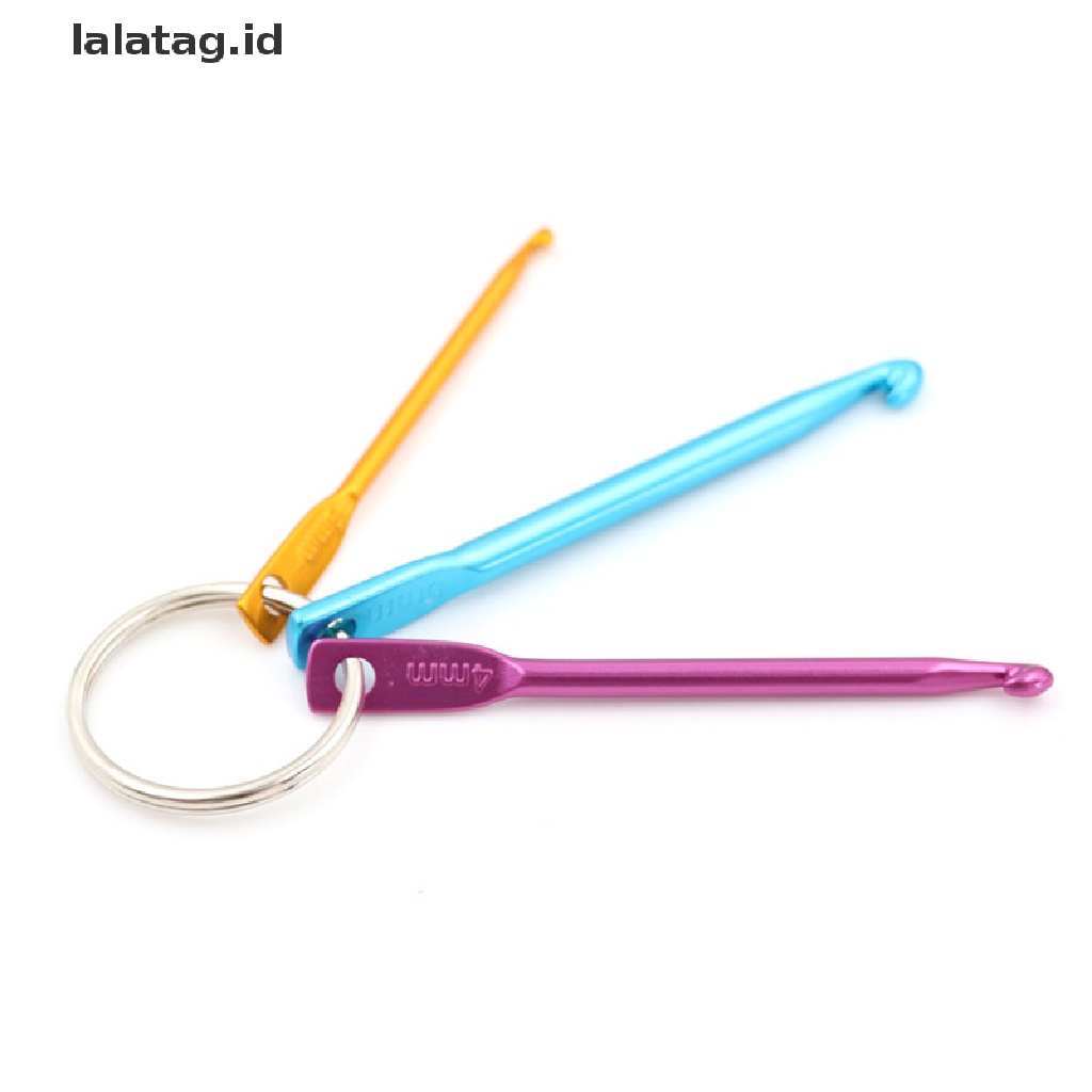 [lalatag] 2pcs Mix Aluminium Crochet Hook Knitg Alat Benang Tenun Rajut [ID]