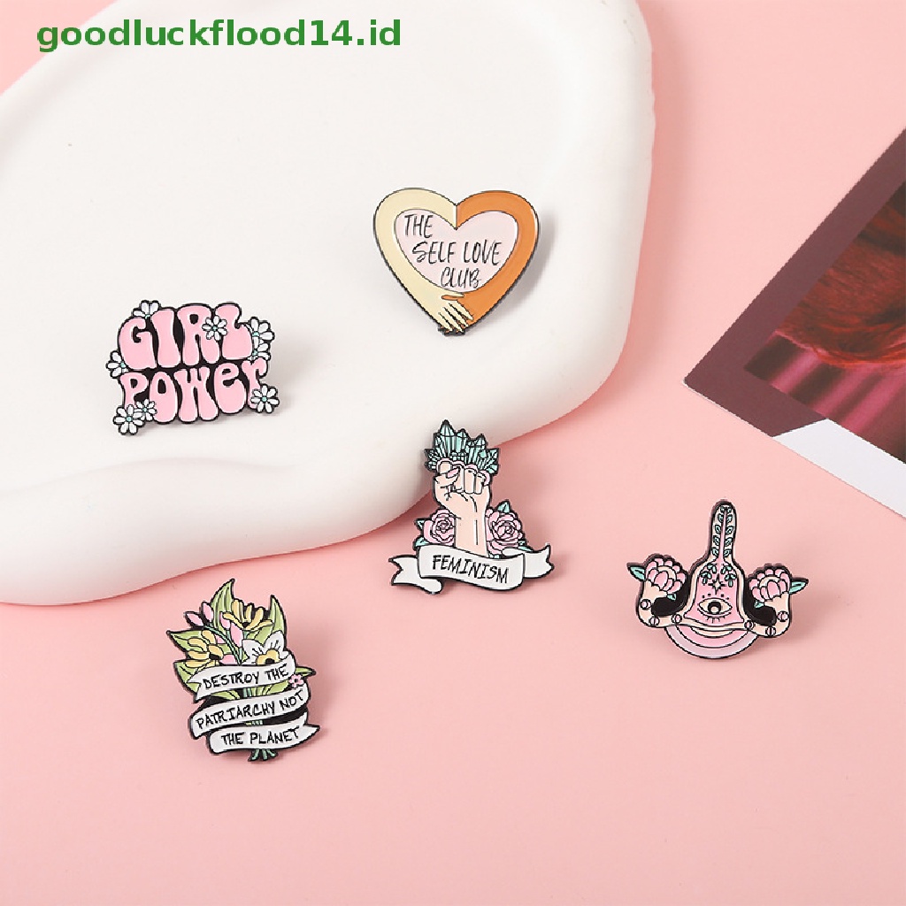 [GOOGFOUR] Gadis Power Enamel Pin Custom Self Love Club Rahim Bros Kerah Lencana Perhiasan Hadiah Untuk Wanita Teman [TOP]