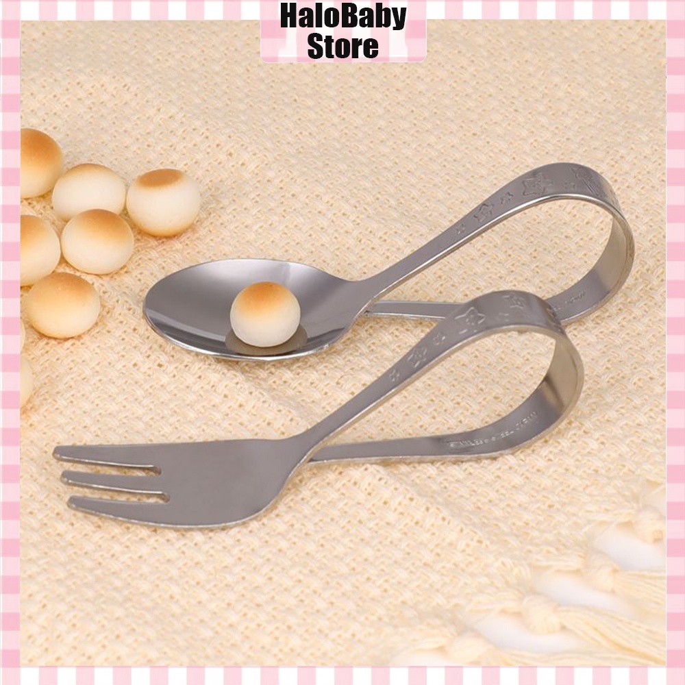 Halo Baby Sendok Garpu Alat Makan Anak Bayi/SENDOK GAPRU ANAK Baby Toddler Kids/alat makan anak bayi balita Stainless
