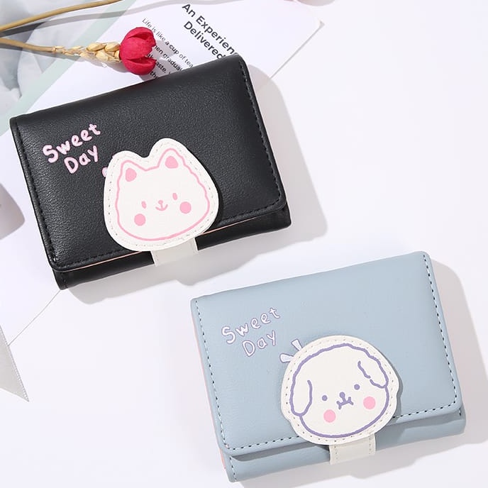 [COD] DOMPET LIPAT MINI ALA KOREA MOTIF BERUANG LUCU CUTE DOMPET ALA KOREA DOMPET FASHION WANITA