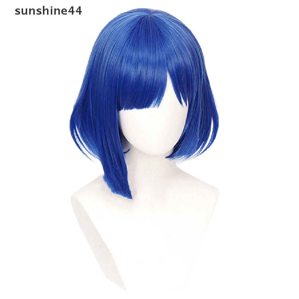 Sunshine Anime Bocchi The Rock Cosplay Gotou Hitori Cosplay Wig Batu Biru Panjang 30cm.