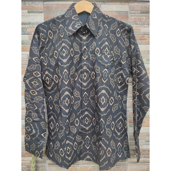 Batik Slim fit Slimfit Hitam Panjang Pendek Kekinian Ori Florist