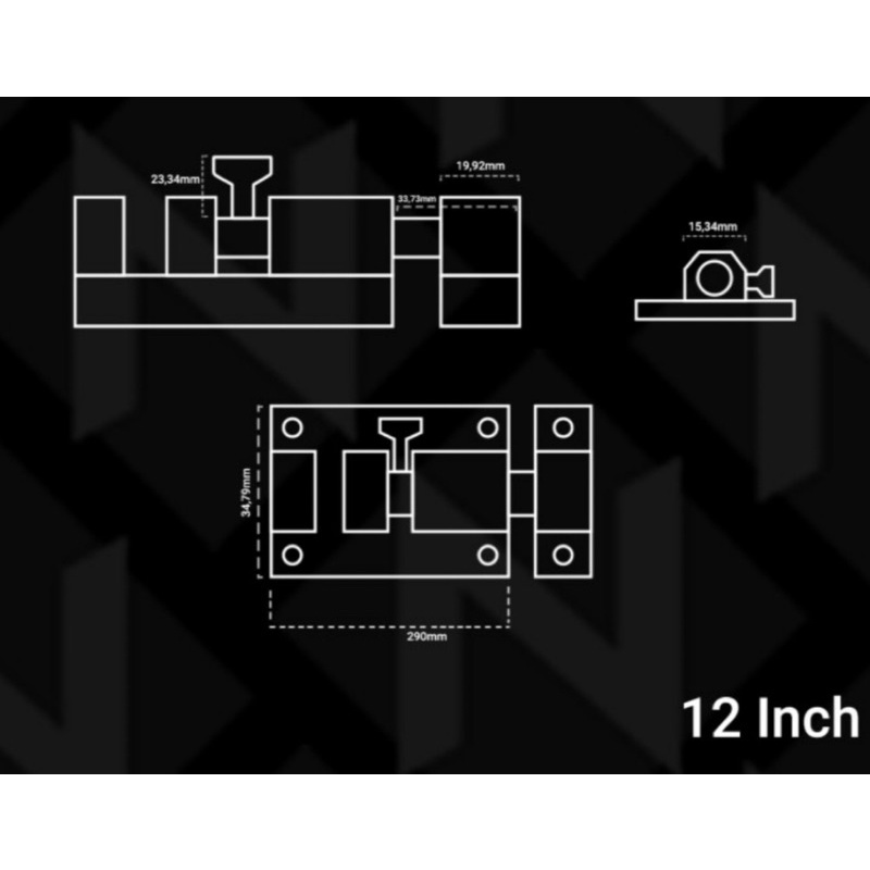 DOOR BOLT 12 INCH STAINLESS STEEL TEBAL GRENDEL 12 INC 30 CM TEBAL Grendel pintu ukuran 12 inc/ selot kunci pintu ukuran 30 cm/ 12 inchi sus 304
