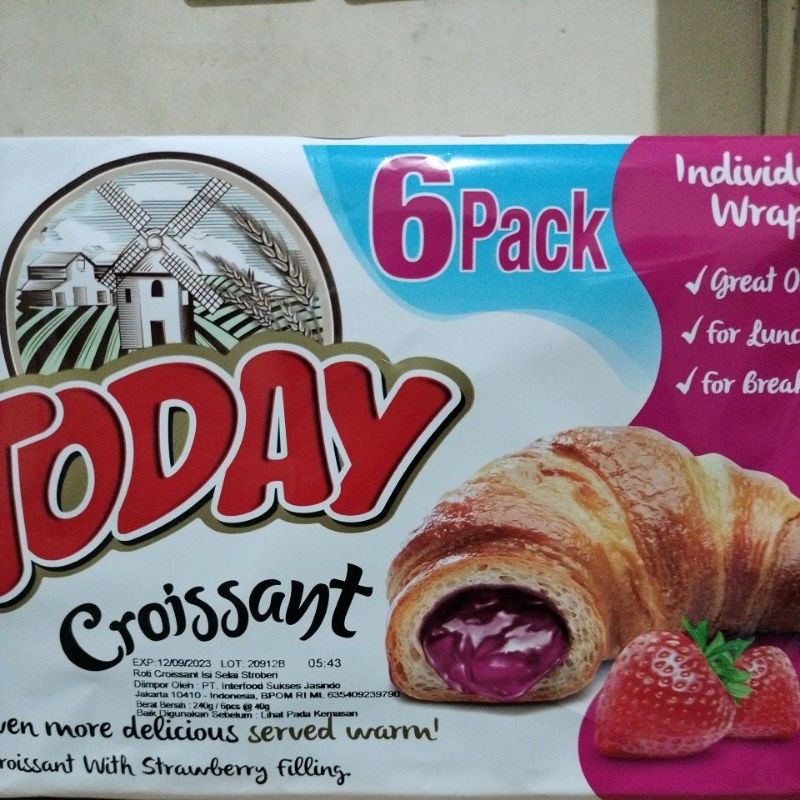 ELVAN TODAY CROISSANT PACK ISI 6 ROTI TURKI ORIGINAL