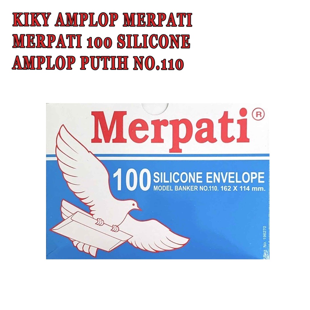 Merpati 100 Silicone Envelope * Kiky Amplop Merpati * Amplop Putih * 100pcs