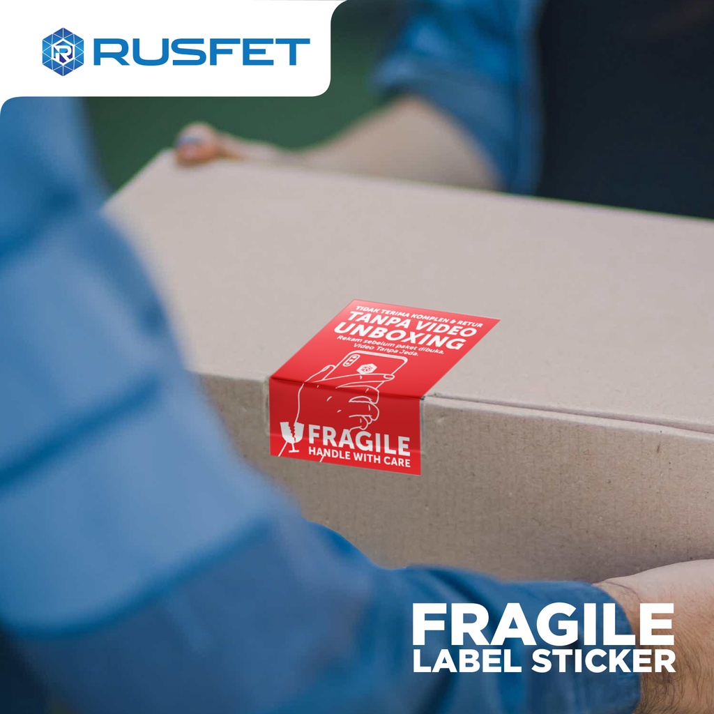 

bib Sticker Unboxing with Fragile Rusfet Label Wajib Video Buka Paket Stiker Fragile pcs Per Roll