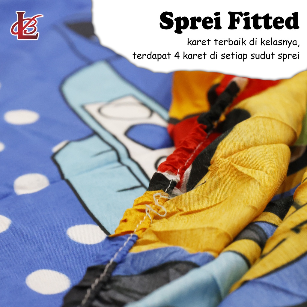 Sprei King Ukuran 180x200cm Satu Set Bantal Guling Motif Bahan Microtex Halus Lembut Perlengkapan Kamar Tidur Import - CD-2 - Luckystar