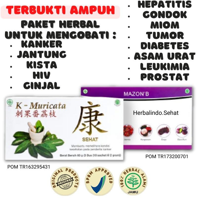 Obat Terapi Kanker Payudara Kanker Serviks Miom K Muricata & Mazon B ORIGINAL