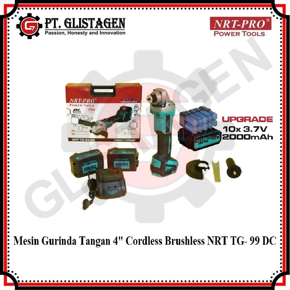 NRT-PRO TG 99 Mesin Gerinda Tangan 4&quot; inch Baterai Cordless Brushless 20v