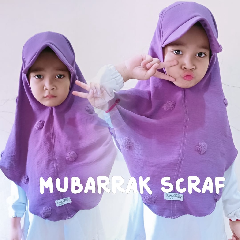 KERUDUNG TOPI SPORT ANAK PEREMPUAN BAHAN CRINKLE MOTIF - KERUDUNG TOPI SPORTY - JILBAB TOPI ANAK VIR