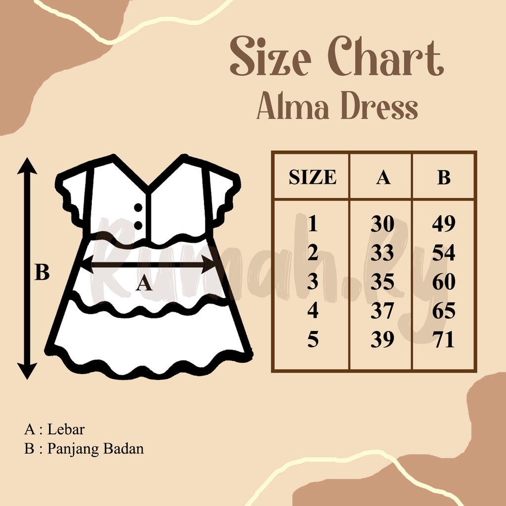 Alma Dress / Dress Bayi Lucu / Size Besar