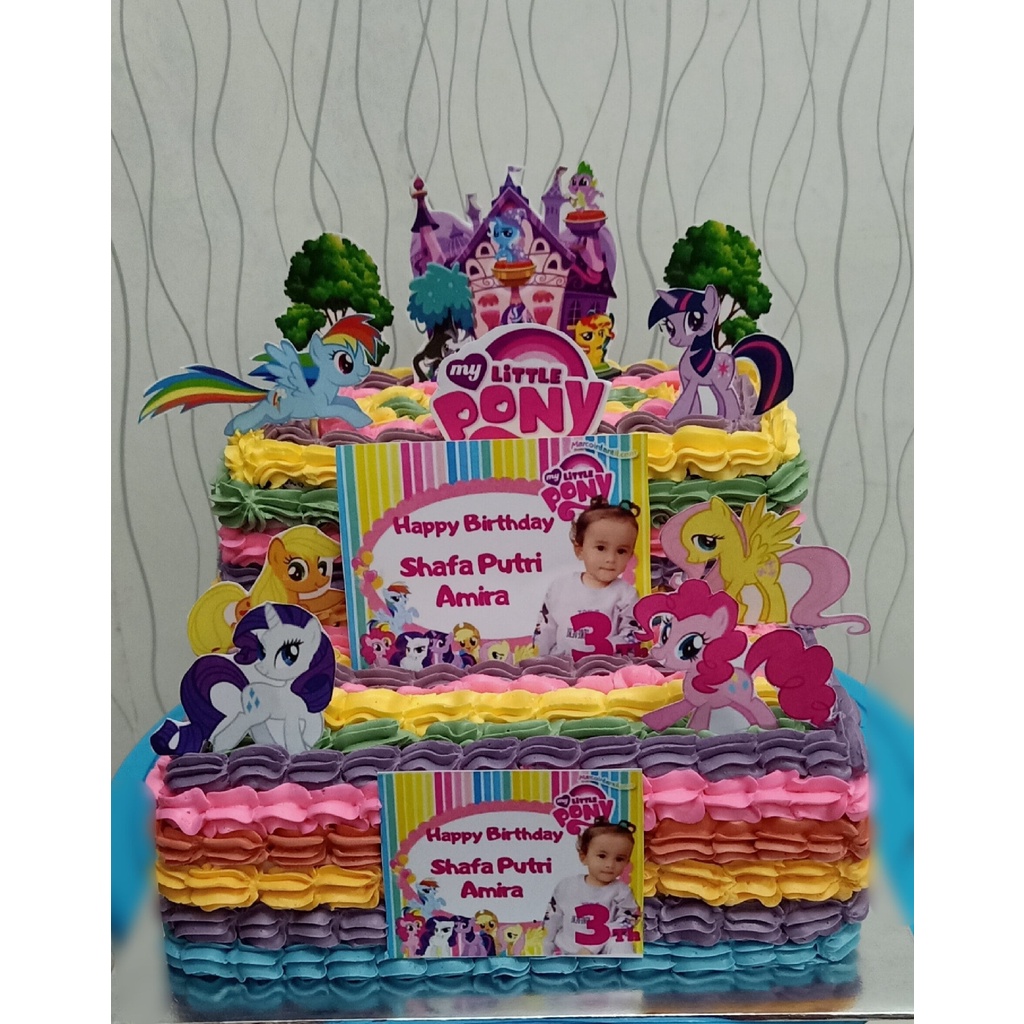 

kue ulang tahun karakter little pony tingkat