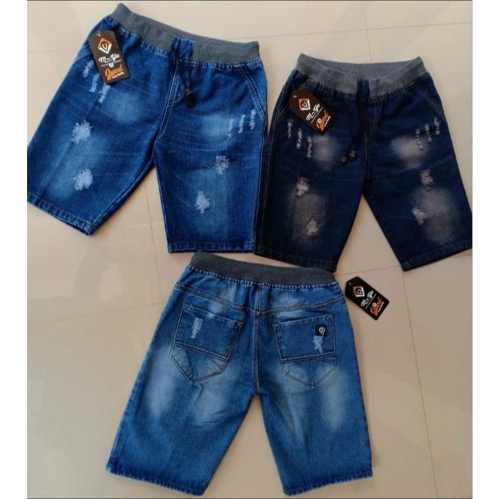 Celana pendek jeans riff sobek/ celana pendek jeans model sobek