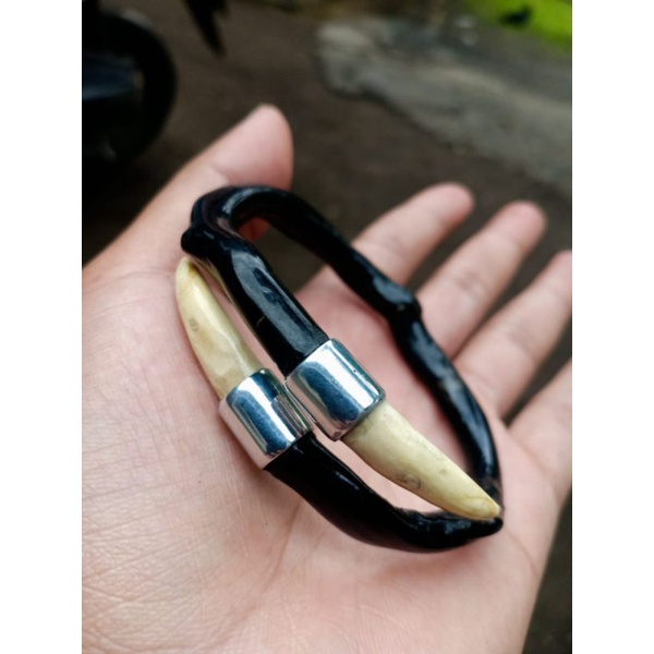 gelang akar bahar hitam kombinasi akar Bahar putih
