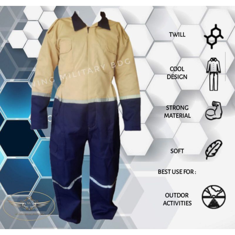 katelpak bengkel werpak coverall two tone