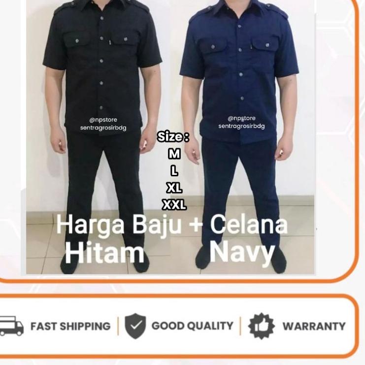 12.12 Brand [ BEST SELLER ]  Setelan Seragam Safari Satpam Security Sopir Premium || Baju Safari Sat