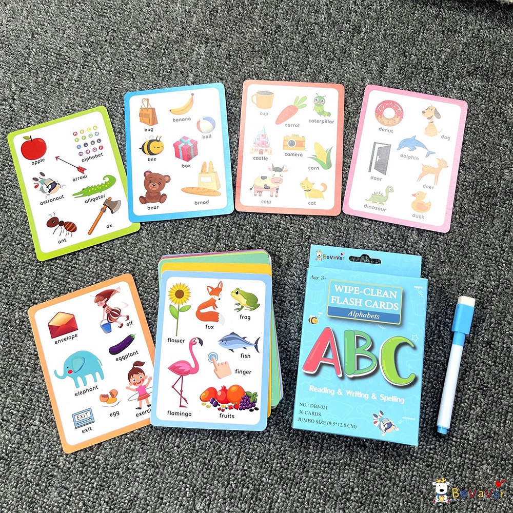 BEVAVAR Flash Card Edukasi Anak Flashcard Mainan Kartu Pintar Anak