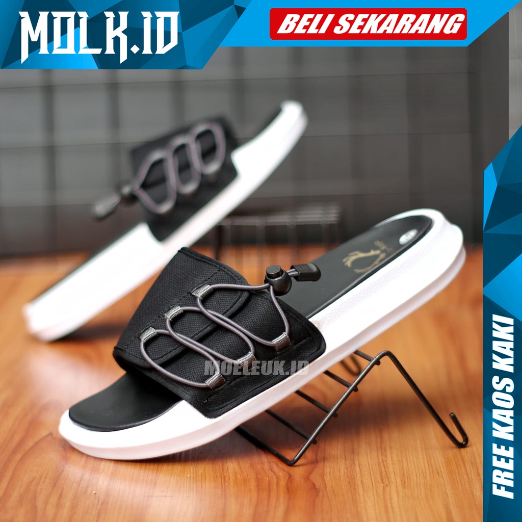 MOLK Sendal Slide Pria Original Distro Simple Sandal Slop Cowok Casual Santai Jalan Jalan Anti Slip
