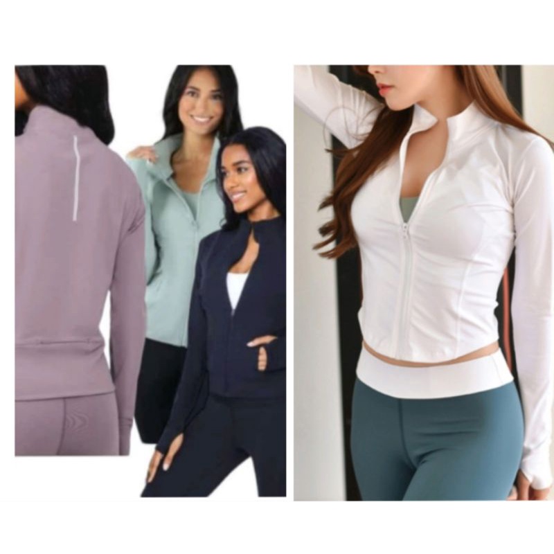 Jaket Wanita Yoga 90Degree ribbed Halzip Original