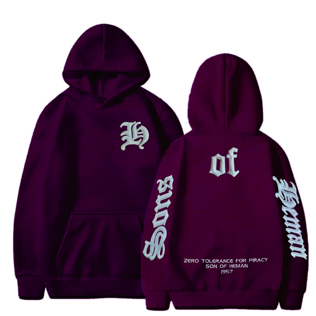 sasuke.id Jaket Cowok Bordir Laken Warna Terbaru full Bordir Bahan Tebal Hoodie Sweter Distro Motif Song Of Heman Unisex Pria Wanita