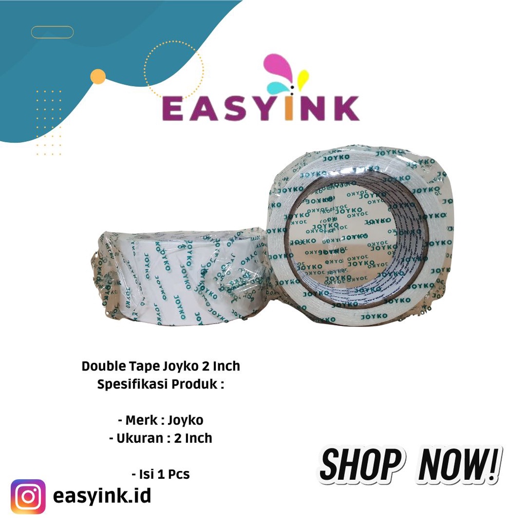 

Double Tape Perekat 2 Sisi Joyko 48 mm X 15 yard (2 inch)