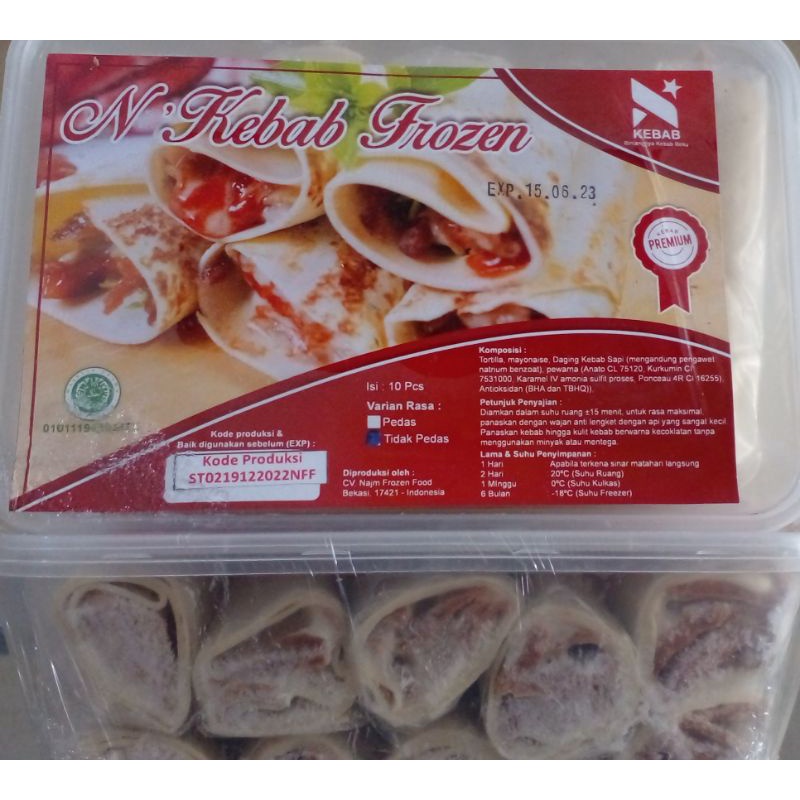 

Kebab Frozen kebab daging isi 10