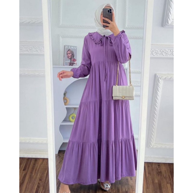 MIDI DRES BAHAN RAYON SUPER TEBAL/GAMIS DREES WANITA