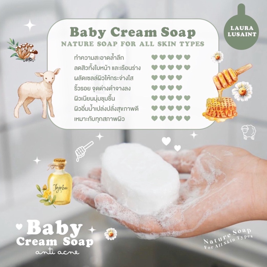 BABY CREAM SOAP ANTI ACNE / SABUN ANTI JERAWAT / ANTI ACNE SOAP